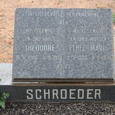 SCHROEDER Theodore 1906-1993 &amp; Ethel Mavis 1909-1978
