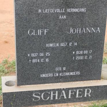 SCHAFER Cliff 1937-1994 &amp; Johanna 1938-2002