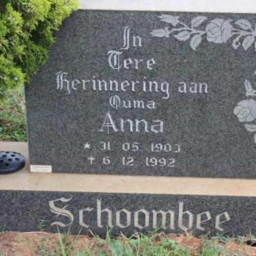 SCHOOMBEE Anna 1903-1992
