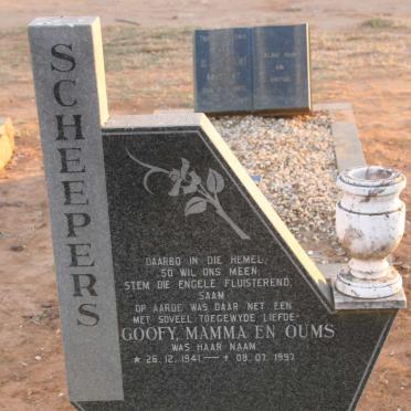 SCHEEPERS Barbara Maria nee FOURIE 1941-1997