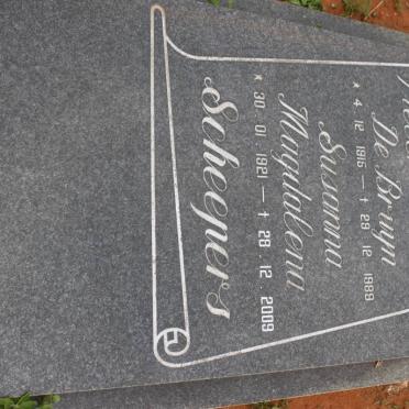SCHEEPERS Pieter Willem De Bruyn 1916-1989 &amp; Susanna Magdalena 1921-2009