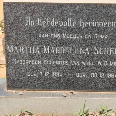 SCHEEPERS Martha Magdelena formerly MENGEL 1894-1964