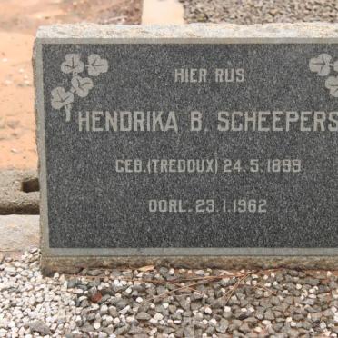SCHEEPERS Hendrika B. nee TREDOUX 1899-1962