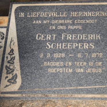 SCHEEPERS Gert Frederik 1929-1972