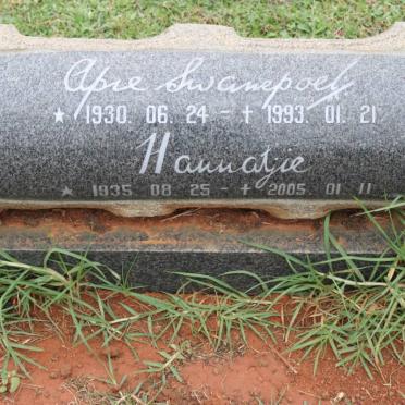 SWANEPOEL Apie 1930-1993 &amp; Hannatjie 1935-2005