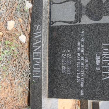 SWANEPOEL Loretta nee LOMBARD 1939-1995