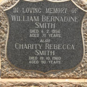 SMITH William Bernadine -1956 &amp; Charity Rebecca -1960