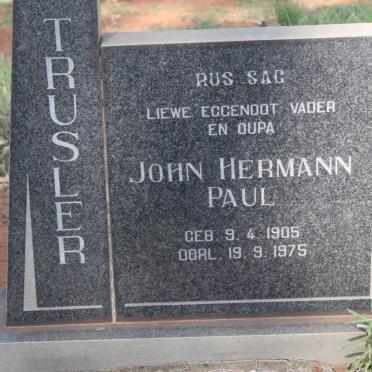 TRUSLER John Hermann Paul 1905-1975