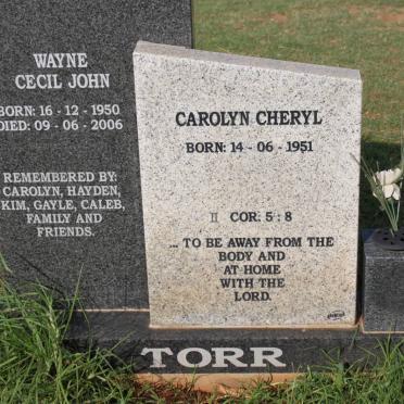TORR Wayne Cecil John 1950-2006 &amp; Carolyn Cheryl 1951-