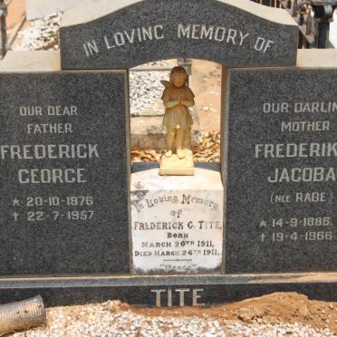 TITE Frederick George 1876-1957 &amp; Frederika Jacoba RABE 1886-1966 