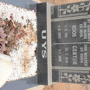 UYS Koos 1921-2002 &amp; Gertjie 1920-2009