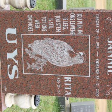 UYS Jannie 1954-2000 &amp; Rita 1957-
