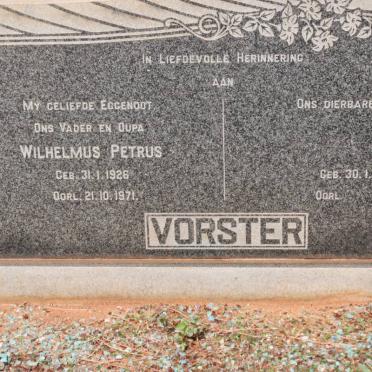 VORSTER Wilhelmus Petrus 1926-1971
