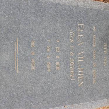 VILJOEN Ella nee v.d. MERWE 1892-1984