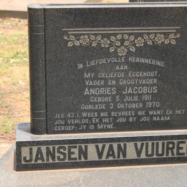 VUUREN Andries Jacobus, Jansen van 1911-1970