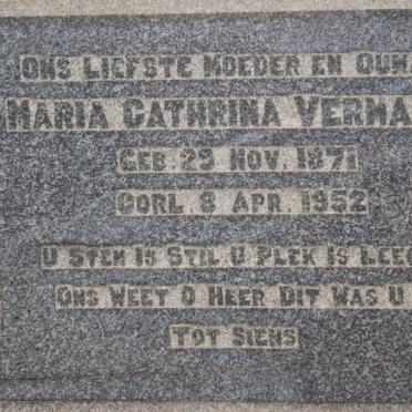 VERMAAK Maria Cathrina 1871-1952