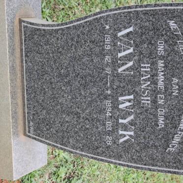 WYK Hansie, van 1899-1994