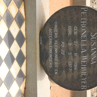 WEHMEYER  Petrus Hendrik 1909-1974 &amp; Johanna Susanna Petronella 1916-1977