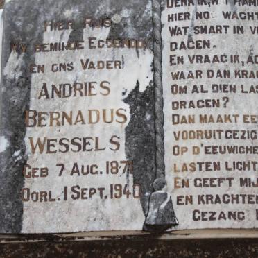 WESSELS Andries Bernadus 1871-1940