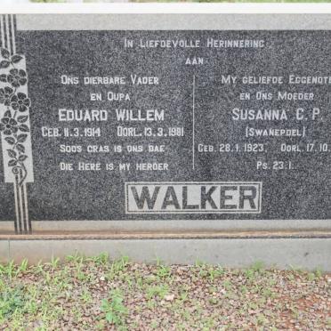 WALKER Eduard Willem 1914-1981 &amp; Susanna C.P. SWANEPOEL 1923-1969