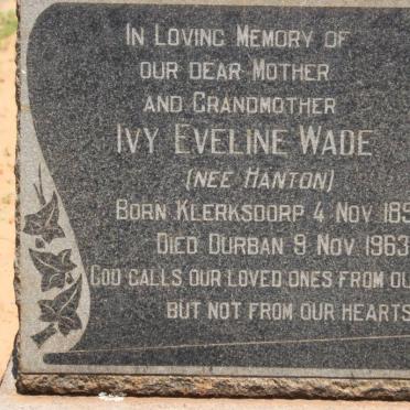 WADE Ivy Eveline nee HANTON 1896-1963