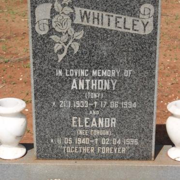 WHITELEY Anthony 1933-1994 &amp; Eleanor GORDON 1940-1996