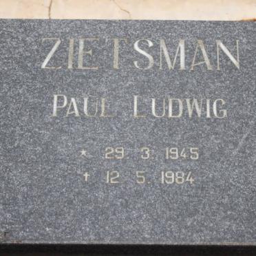 ZIETSMAN Paul Ludwig 1945-1984