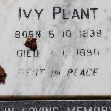 PLANT Ivy 1899-1990