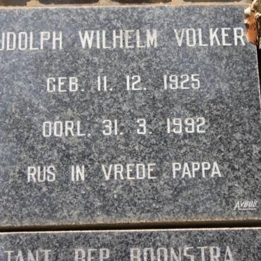 VOLKER Rudolph Wilhelm 1925-1992