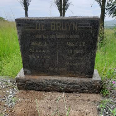 BRUYN Daniel J., de 1869-1952 &amp; Maria J.E. VENTER 1874-1929