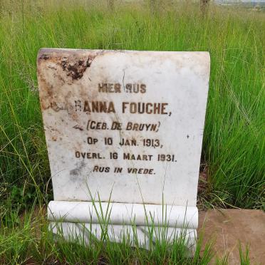 FOUCHE Hanna nee DE BRUYN 1913-1931