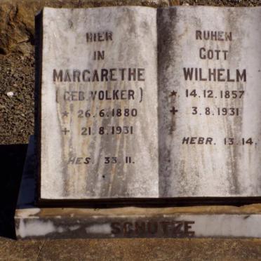 SCHUTZE Wilhelm 1857-1931 &amp; Margarethe VOLKER 1880-1931