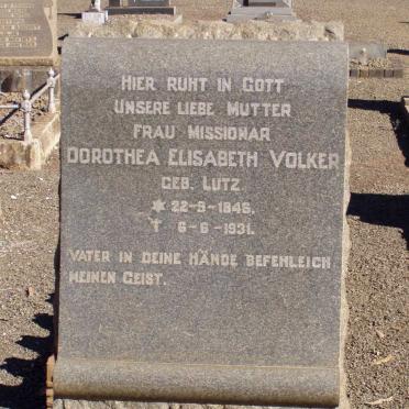 VOLKER Dorothea Elisabeth nee LUTZ 1846-1931