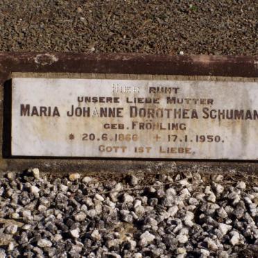SCHUMANN Maria Johanna Dorothea nee FRONLING 1866-1950