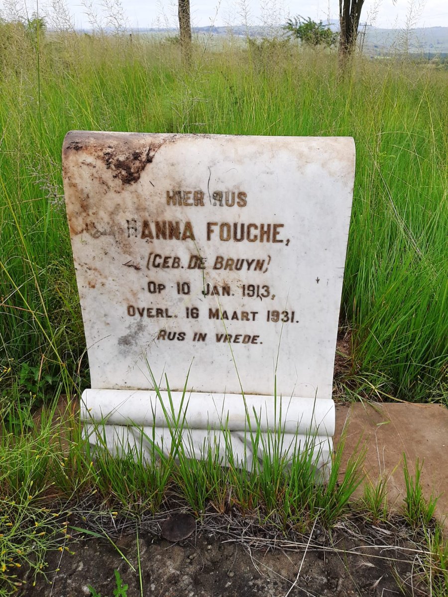 FOUCHE Hanna nee DE BRUYN 1913-1931