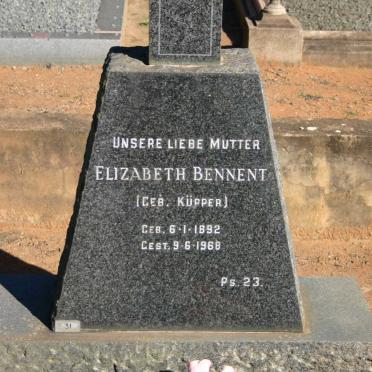 BENNENT Elizabeth nee KÜPPER 1892-1968
