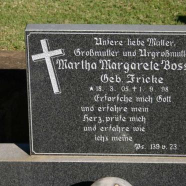 BOSSE Martha Margarete nee FRICKE 1905-1998