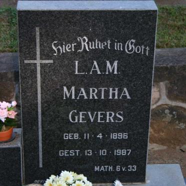 GEVERS L.A.M. Martha 1896-1987