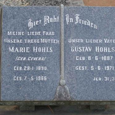 HOHLS Gustav 1887-1971 &amp; Marie GEVERS 1890-1966