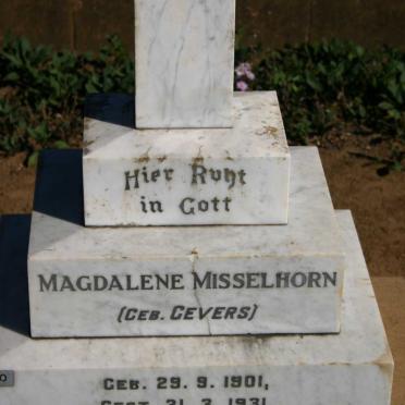MISSELHORN Magdalene nee GEVERS 1901-1931