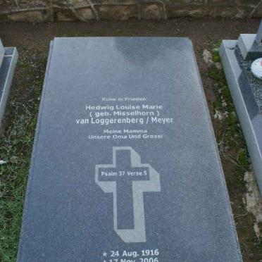 MEYER Hedwig Louise Marie formerly VAN LOGGERENBERG nee MISSELHORN