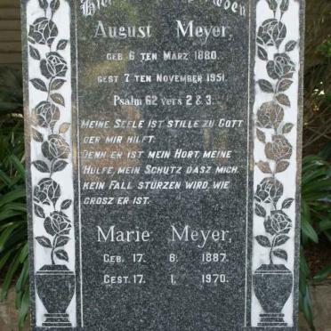 MEYER August 1880-1951 &amp; Marie 1887-1970