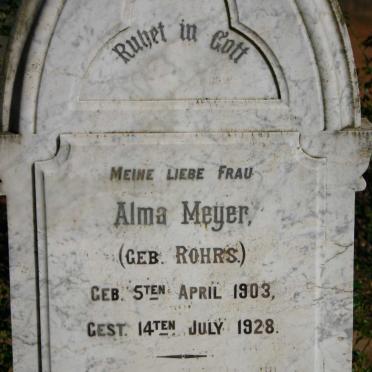 MEYER Alma nee ROHRS 1903-1928