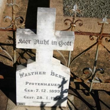PFONTENHAUER Walter Bern 1899-1900