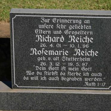 REICHE Richard 1901-1996 &amp; Rosemarie GUTTERHEIM 1912-1997