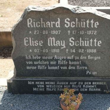 SCHUTTE Richard 1907-1972 &amp; Elise May 1910-1988
