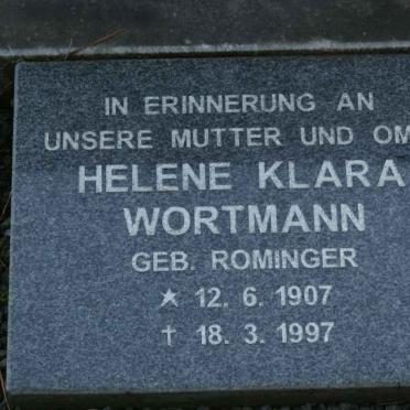 WORTMANN Helene Klara nee ROMINGER 1907-1997