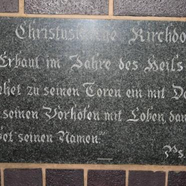 4. Plaque - Christuskirche Kirchdorf