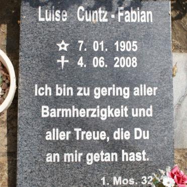 FABIAN Luise, CUNTZ 1905-2008