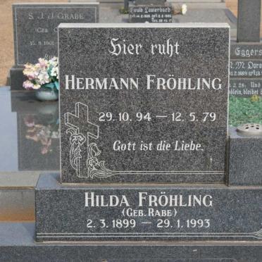 FROHLING Hermann 1894-1979 &amp; Hilda RABE 1899-1993